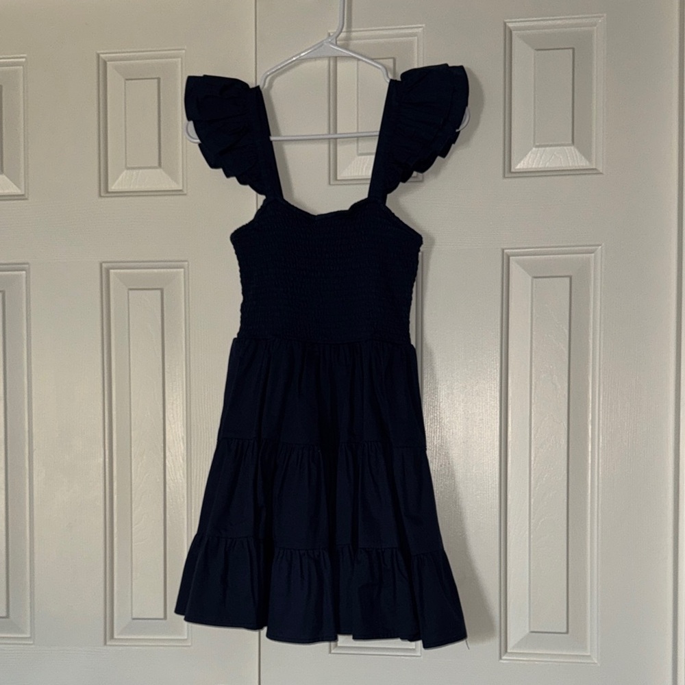 Altar'd State Navy Ruffle Strap Dress